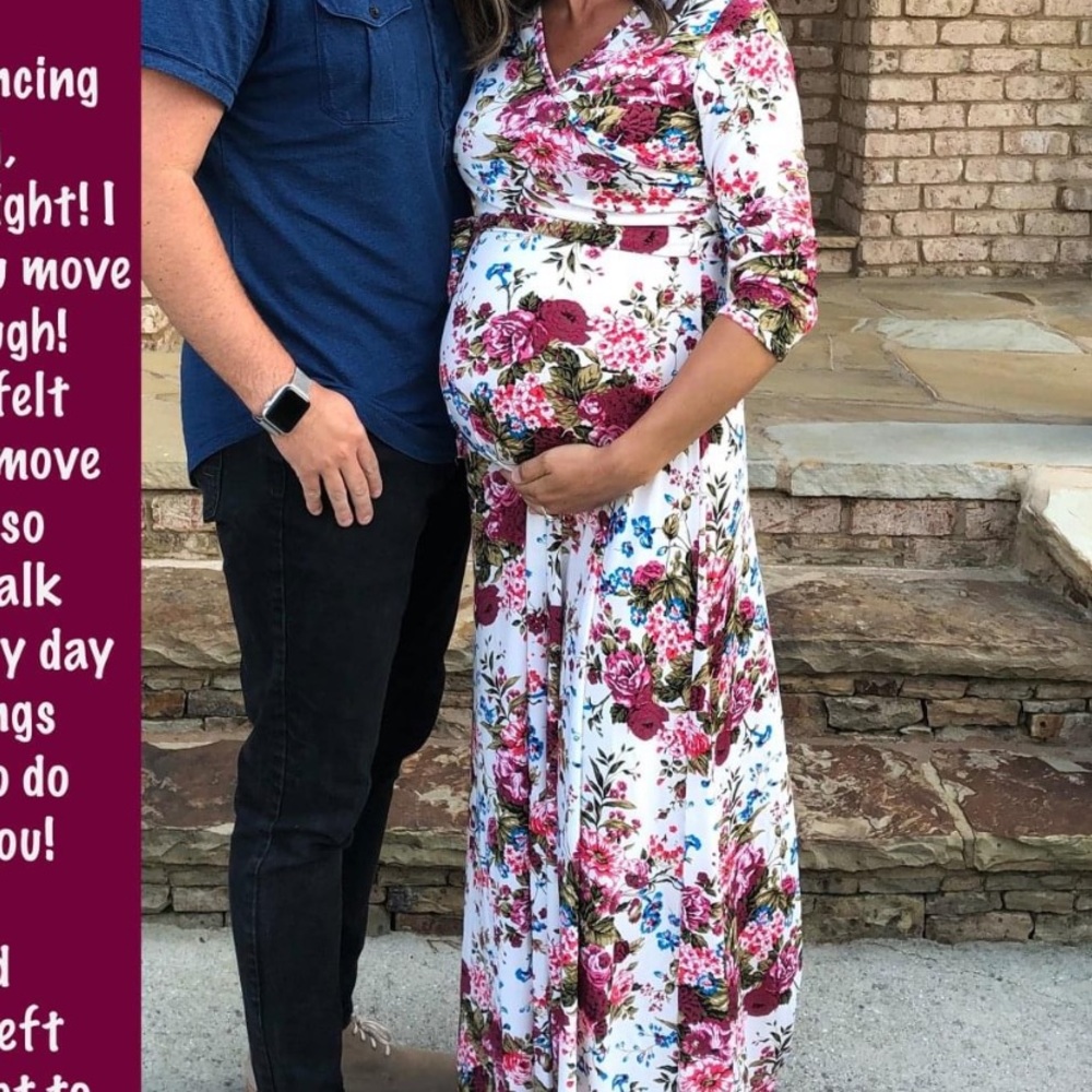 Pink blush maternity maxi dress